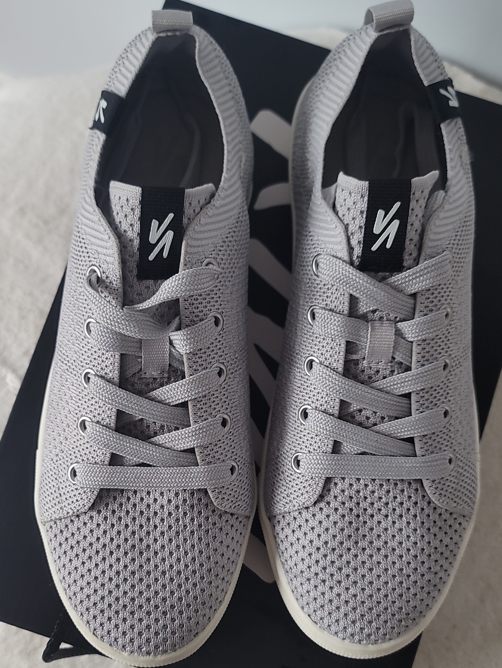 Women’s Knit Lace-Up Sneakers - Gray